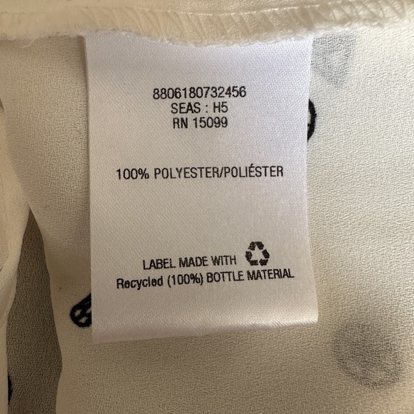 Metaphor Cream and Black Polyester Shear Blouse Size XS Geometric Patterns‎ - Picture 11 of 12